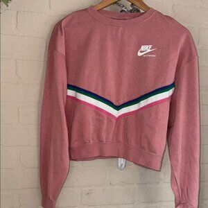 Nike athletic sweatshirt Rose Pink Crew Neck cropped